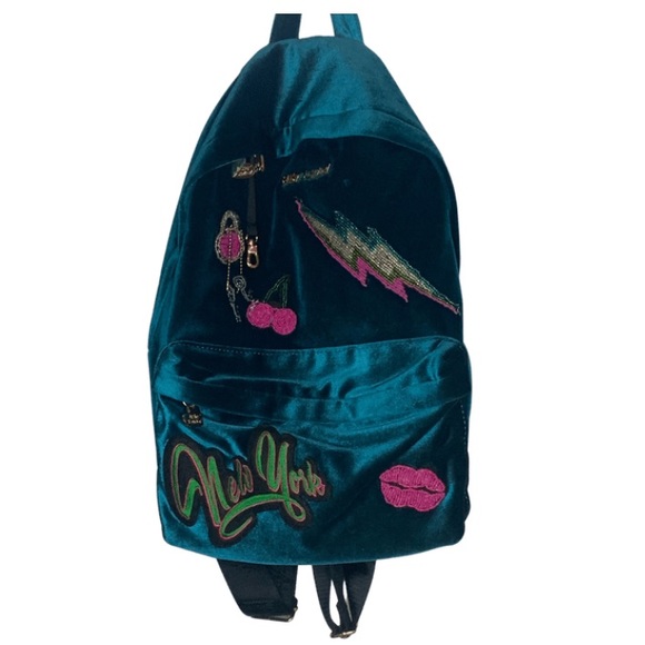 Betsey Johnson Handbags - Betsey Johnson Baby's Got Back Velvet Backpack